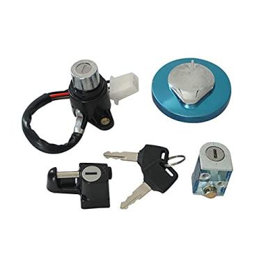 Imagem de Frianchly Kit de trava de interruptor de ignição de motocicleta para Honda Shadow VLX 600 VT600 VT400 VT750 Steed VLX400 Tampa de tanque de interruptor de ignição com 2 chaves de trava de assento