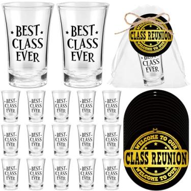 Imagem de Roshtia Conjunto de 30 lembrancinhas de reunião de classe incluem os melhores copos de tiro acrílico transparente cartões de reunião de felicidade reunião de classe presente para reunião de faculdade