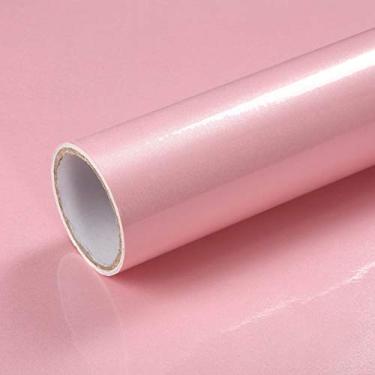 Imagem de LACHEERY Papel de parede de contato rosa autoadesivo com glitter papel de parede para bancada de contato papel de parede rosa removível para cômoda de quarto de meninas mesa armários de cozinha capas