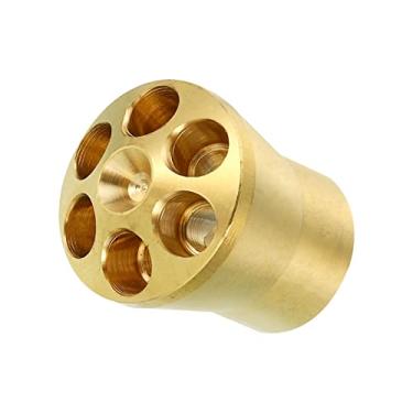 Imagem de PATIKIL Distribuidor de refrigerante de latão, 1/2 x 1/4 polegada 6 furos juntas de cobre divisor de refrigerante desviador separador de líquido para unidade externa de ar condicionado