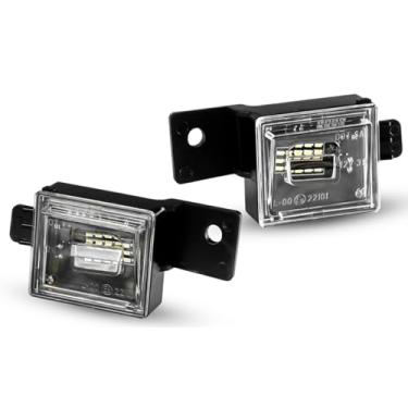 Imagem de Bestview Luzes de placa de licença de LED compatíveis com Chevy Silverado GMC Sierra 1500 2500HD 3500HD Colorado Canyon 2014-2023 para lâmpada de etiqueta de placa de carro traseira, caixa preta