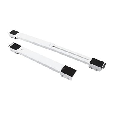 Imagem de Suporte Ajustável para Máquina de Lavar Akozon Com Rodas - Base Giratória Universal para Geladeira, Secadora e Lavadora - Prata, Preto, Branco - Solução de Armazenamento