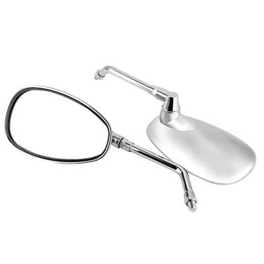 Imagem de Espelho Lateral Retrovisor Modificado Universal para Motocicleta, 2 Peças, Cromado