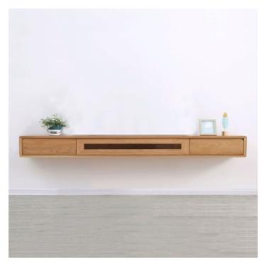 Imagem de Armário de TV montado na parede 63/70,8/78,7 polegadas Centro de entretenimento flutuante de madeira com armazenamento para televisões, suporte de TV pendurado na parede com gavetas e armário de