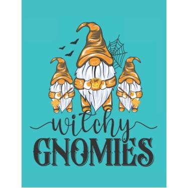 Imagem de Witchy Gnomies-Composition Notebook: A cute Halloween Gnome Notebook, Journal, Composition Book with adorable Gnome design, Halloween Gnomes Cat Pumpkin Cute Gnomies Witch Gift.