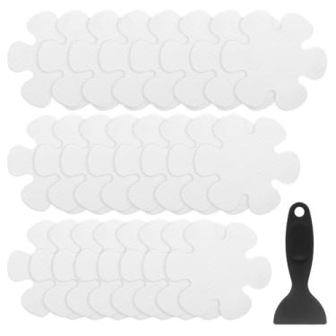 Imagem de HARFINGTON 24 peças adesivos antiderrapantes para banheira, chuveiro, piso, 10 cm, antiderrapante, fita adesiva, estilo flor, decalques com raspador para banheiro, cozinha, banheira, degraus, escadas,