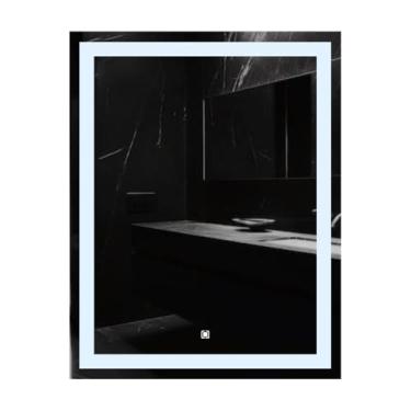 Imagem de Espelho Decorativo Retangular 70x90 com Luz de Led Frio Horizontal e Vertical Botao Touch