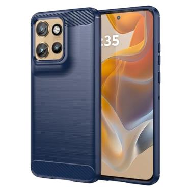 Imagem de Vavies Capa para Motorola Edge 50 Neo/para Moto S50/para Motorola ThinkPhone 25 XT2309-5 Capa de fibra de carbono fina TPU protetora à prova de choque para Motorola Edge 50 Neo 5G azul marinho