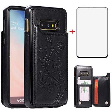 Imagem de Capa de telefone para Samsung Galaxy S10e com protetor de tela de vidro temperado e suporte de cartão carteira com suporte flip acessórios de celular de couro Glaxay S 10e Gaxaly 10se Galaxies Se10