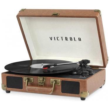 Imagem de Vitrola Toca Discos 3 Velocidades, Entrada AUX, 45 RPM, 110v, VICTROLA VSC 550BT BRW, Marrom