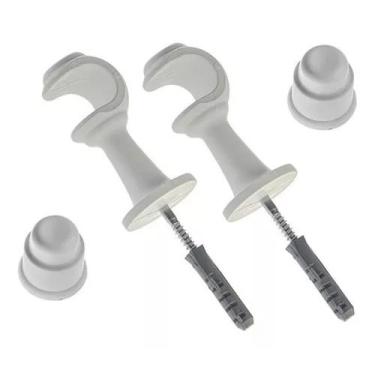 Imagem de Suporte Varão Cortina grosso 28mm Par Com Ponteira branca - cadiz