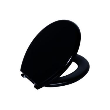 Imagem de Tampa Assento Vaso Sanitário Oval Universal Almofadado Astra, Preto