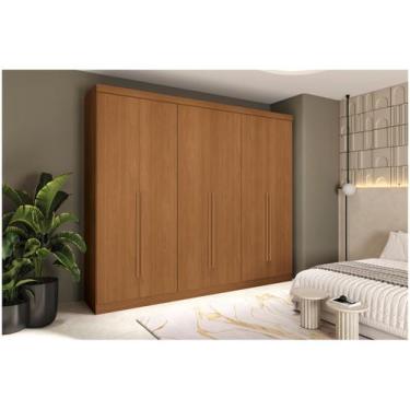 Imagem de Guarda-roupa Casal 4 Gavetas 6 Portas Kappesberg Roma, Canela