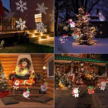 Imagem de Refletor Projetor Natal Prova D'agua Desenhos Natalinos 3D - Maxboom