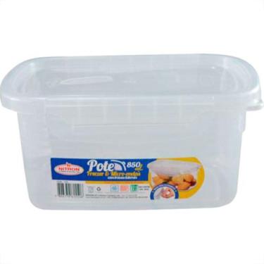 Imagem de Pote Hermet.C/Trava Nat. 850Ml-155 - NITRONPLAST