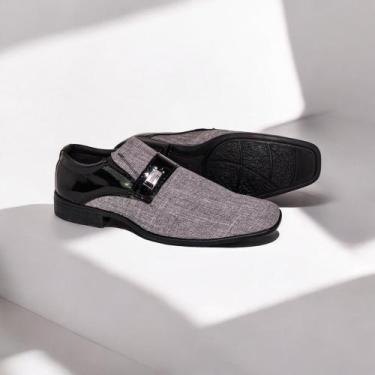 Imagem de Mocassim Clássico J N Masculino Social Bico Fino Inverno 25, Cinza, 39