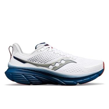 Imagem de Saucony Tênis masculino Guide 17, Branco/Azul marinho, 8