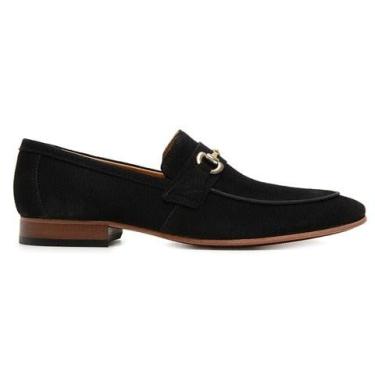 Imagem de 58875TW-Sapato Social Masculino feito a mão em couro Loafer premium 58875 (Preto Camurca, BR, Adulto, Numérico, 39)