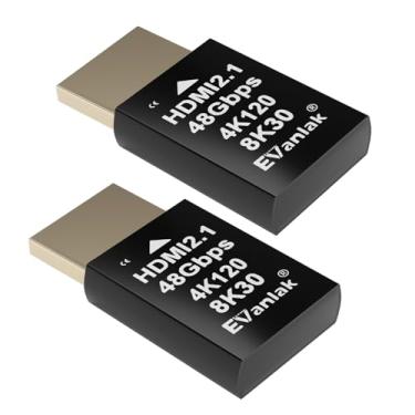 Imagem de Plugue fictício HDMI 2.1 4K 120Hz – Emulador de tela virtual de alta resolução para PC, fones de ouvido VR e mineração de criptomoedas | Suporta 8K @30Hz, adaptador de exibição fantasma sem cabeça-2P