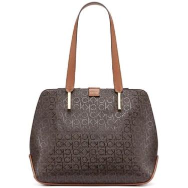 Imagem de Calvin Klein Bolsa Audrey com compartimento triplo, marrom/cáqui/caramelo, One Size