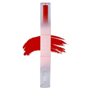 Imagem de Batom Líquido Ruby Rose Duo Kiss Matte 2 em 1 Alta Cobertura Com Gloss