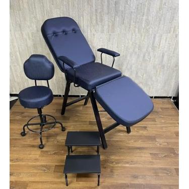 Imagem de Kit Maca Estetica Quadrada Luxo 3 Peças - Maca/Mocho/Escadinha