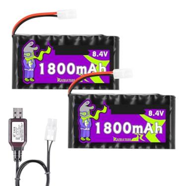 Imagem de Bateria recarregável de Ni-Cd de 8,4 V 1800 mAh com plugue KET2P/TAMIYA (branco), adequada para 1/14 1/18 1/20 de controle remoto de alta velocidade carro off-road RC caminhões brinquedo com