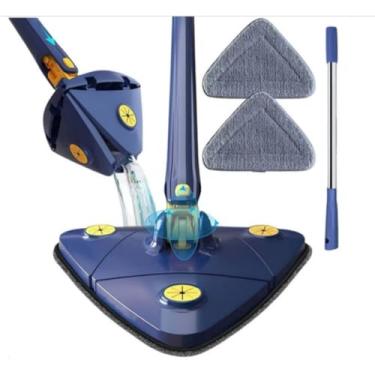 Imagem de Esfregao Rodo Limpeza Triangulo Mop Giratorio 360° Ajustável Limpa Vidros Piso E Parede