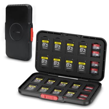 Imagem de Capa estilo pop up CFexpress tipo A para cartão, 60 compartimentos para cartão de memória para 20 cartões CFexpress tipo A e 40 cartões MicroSD/MicroSDXC/MicroSDHC/MSD, capa portátil para cartão de