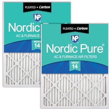 Imagem de Nordic Pure Filtros de ar plissados MERV 14 Plus Carbon 20 x 24 1/2 x 3/1 (20 x 25 x 1/4)