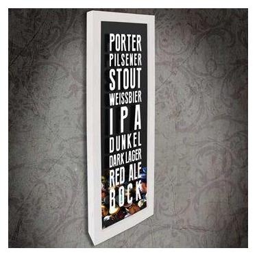 Imagem de Quadro Porta Tampinhas Slim Tiipos de cerveja 4 - Quadro Novo, 35 x 90