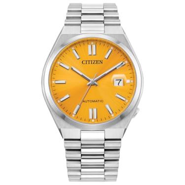 Imagem de Citizen Relógio masculino automático Tsuyosa, mostrador amarelo, pulseira de aço inoxidável e caixa (modelo: NJ0150-56Z), Prateado, 5 Inches, Moderno