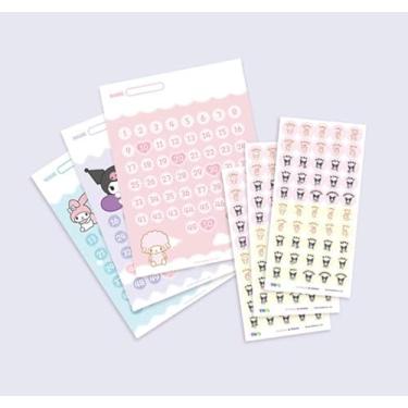 Imagem de Gráfico de recompensas Kitty & Friends' Conjunto de 3 folhas (150 pontos) - com 150 adesivos sortidos - Adoravelmente impresso em inglês e coreano - Item de papelaria educacional oficialmente