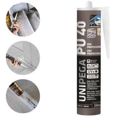 Imagem de Selante PU40 Poliuretano Preto 400g Adesivo Vedação Alta Resistência M