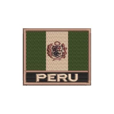 Imagem de BP0028N-003 Bandeira Peru Patch Bordado 7,5×6,3cm (D-Arquivo Matriz para bordar.)
