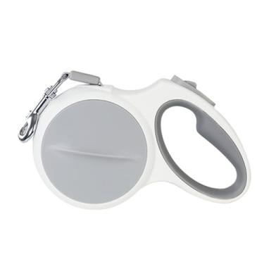 Imagem de PUPIHOM Coleira retrátil de 4,6 m para cães grandes, resistente e reflexiva, coleira longa durável para cães de médio a grande até 50 kg, alça confortável para fácil controle (branca)