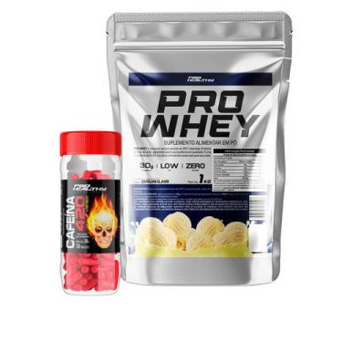 Imagem de Whey Protein Concentrado Refil 1Kg + Cafeina 420mg 30 Cápsulas - Pro H