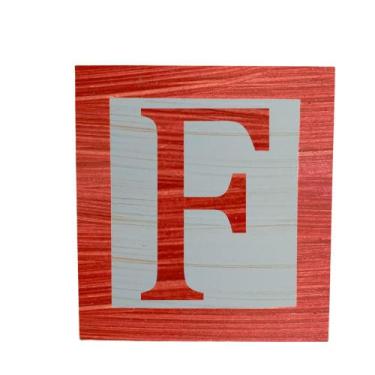 Imagem de Cubo Azul Letra Vermelha com Aplique Festa Chá de Bebê Decoração 8x8x8