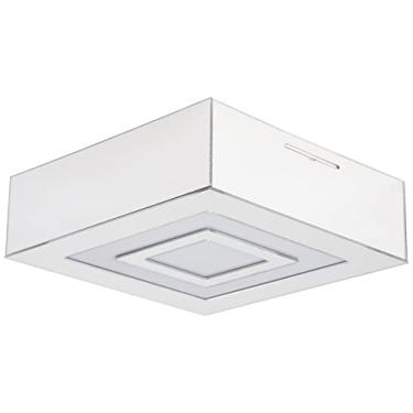 Imagem de TUALUX Plafon de Sobrepor Led Quadrado Roma de 9W - 18X18 cm Espelho - 3000K - Bivolt - Luz Amarela, PEQUENO