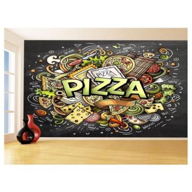 Imagem de Papel De Parede 3D Alimentos Pizza Receita Sabor 3,5M Al453 - Você Dec