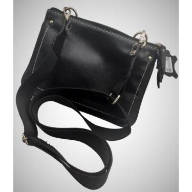 Imagem de Bolsa Couro Transversal Feminina Preta - 831 - Mobelli Cosméticos