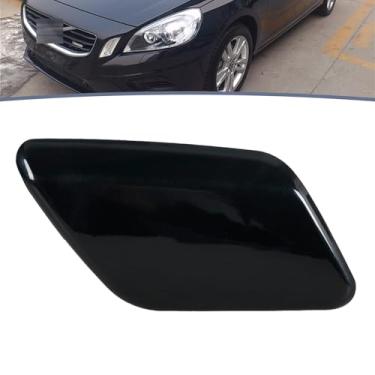 Imagem de JESYMBX Tampa do bocal da arruela do farol do para-choque dianteiro para Volvo V60 S60 2011 2012 2013 Tampa de jato de pulverização preta azul direita