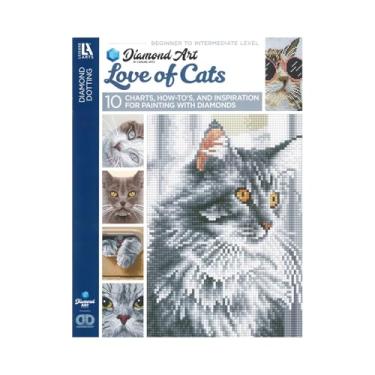Imagem de DIAMOND ART BY LEISURE ARTS Quadro de pintura Love of Cats e Ideia Livro de pontilhamento de diamante