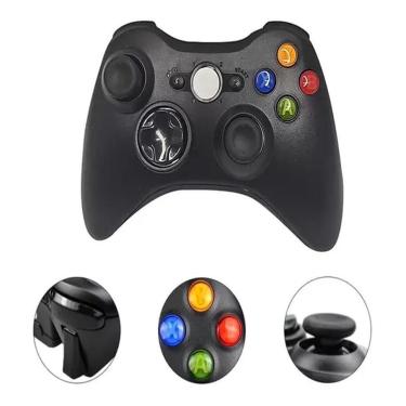 Imagem de Kit 2 Controles Para Xbox 360 Sem Fio Slim Preto