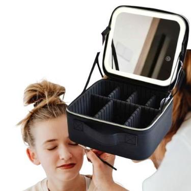 Imagem de Necessaire Com Alça Espelho Portátil Para Maquiagens e Cosméticos - TO