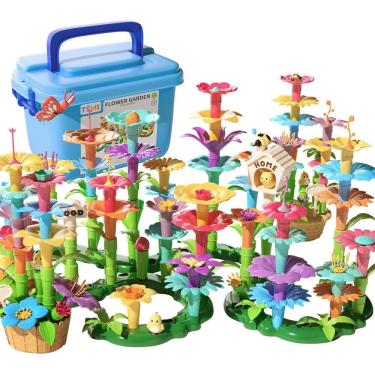 Imagem de Brinquedos de construção de jardins de flores TEMI 138 PCS para meninas de 3 a 8 anos
