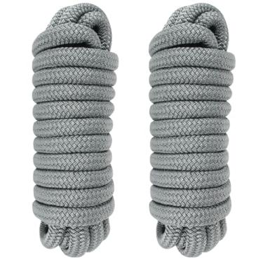 Imagem de Dock Lines 25' x 5/20.3 cm Cordas de amarração marítimas trançadas duplas pacote com 2, corda de doca 4 cores cordas de barco para ancoragem com ilhós de 30 cm linhas de doca premium para barcos -