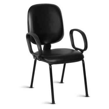 Imagem de Cadeira Ágata Diretor Pé Palito Braço Corsa Revestimento Sintético Pre