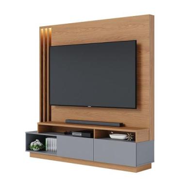 Imagem de Home Theater Hayes para TV 75 Polegadas Freijó/ Cinza Fosco com LED e 