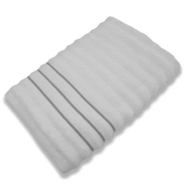 Imagem de Toalha de Rosto Wave Toque Macio em Algodão 50x70cm Branco Alta Absorç